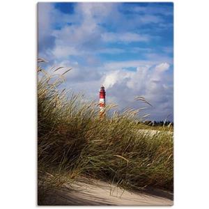 Artland Artprint Zomerimpressie vuurtoren Amrum als artprint van aluminium, artprint op linnen, muursticker of poster in verschillende maten