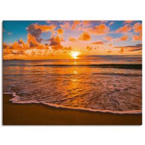 Artland Artprint Zonsondergang aan het strand als artprint op linnen, muursticker of poster in verschillende maten