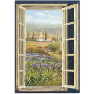 Artland Wandbild "Provence Fensterblick", Bilder von Europa, (1 St.), als Alubild, Outdoorbild, Leinwandbild, Poster in verschied. Größen