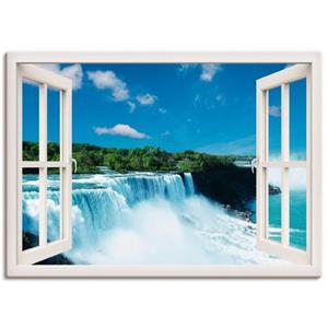 Artland Artprint Blik uit het venster - Niagara als artprint op linnen, muursticker of poster in verschillende maten