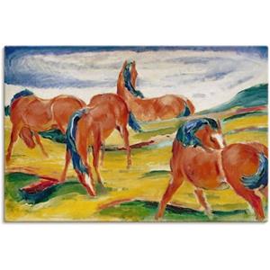 Artland Artprint Grazende paarden III. 1910 als artprint van aluminium, artprint op linnen, muursticker of poster in verschillende maten