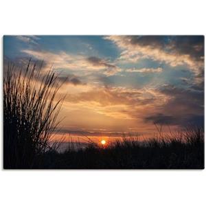 Artland Artprint Zonsondergang aan de kust Oostzee als artprint van aluminium, artprint op linnen, muursticker of poster in verschillende maten