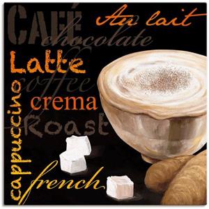 Artland Artprint Cappuccino - koffie als artprint van aluminium, artprint op linnen, muursticker of poster in verschillende maten