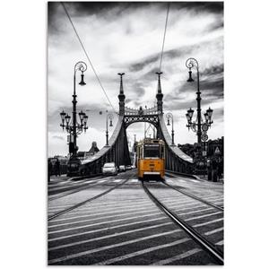 Artland Artprint Boedapest Liberty Bridge Tram als artprint van aluminium, artprint op linnen, muursticker of poster in verschillende maten