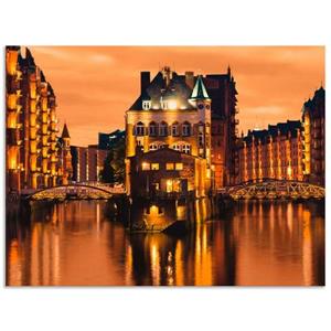 Artland Artprint Speicherstadt in Hamburg als artprint van aluminium, artprint op linnen, muursticker of poster in verschillende maten