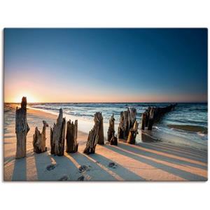 Artland Wandbild "Sonnenuntergang Strand Wellenbrecher", Meer Bilder, (1 St.)