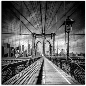 Artland Artprint New York City Brooklyn Bridge als artprint van aluminium, artprint op linnen, muursticker of poster in verschillende maten