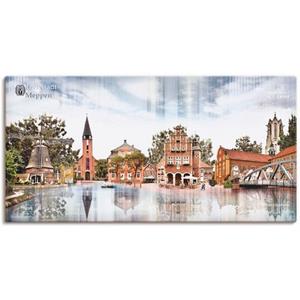 Artland Artprint Meppen skyline abstracte collage als artprint op linnen, muursticker of poster in verschillende maten