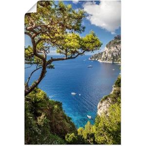 Artland Artprint Punta de Masullo, eiland capri, Italië als artprint van aluminium, artprint op linnen, muursticker of poster in verschillende maten