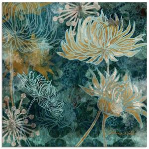 Artland Print op glas Blauwe chrysanten I in verschillende maten