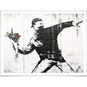Wall-Art Poster Graffiti afbeelding De bloemengooier Poster, artprint, wandposter (1 stuk)