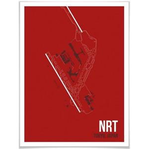 Wall-Art Poster Artprint NRT plattegrond Tokio Poster, artprint, wandposter (1 stuk)