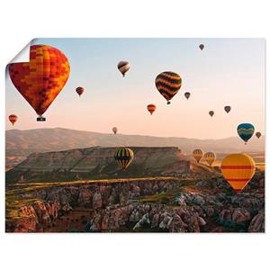 Artland Artprint Ballonvaart in Cappadocië als artprint van aluminium, artprint op linnen, muursticker of poster in verschillende maten