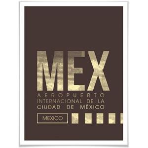 Wall-Art Poster Artprint MEX luchthaven Mexico City Poster, artprint, wandposter (1 stuk)