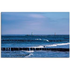 Artland Artprint Pier en kribben in Warnemünde II als artprint van aluminium, artprint op linnen, muursticker of poster in verschillende maten