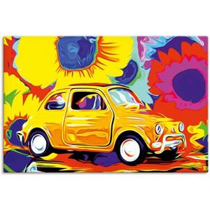 Artland Artprint Fiat 500 als artprint van aluminium, artprint op linnen, muursticker of poster in verschillende maten