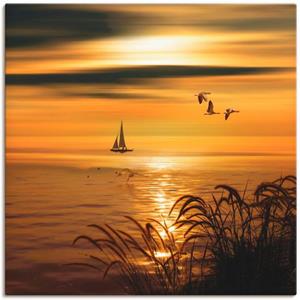 Artland Artprint Gouden zee-impressies als artprint op linnen, muursticker of poster in verschillende maten