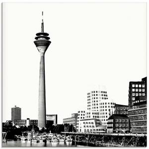 Artland Print op glas Düsseldorf collage skyline 15 in verschillende maten