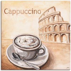 Artland Artprint Cappuccino - koffie - Cappuccino in Rome als artprint van aluminium, artprint op linnen, muursticker of poster in verschillende maten