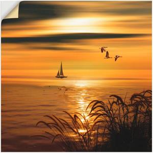 Artland Artprint Gouden zee-impressies als artprint op linnen, muursticker of poster in verschillende maten