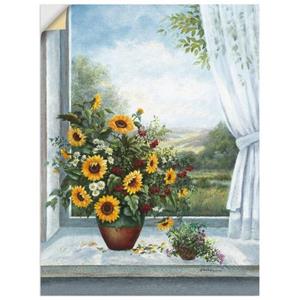 Artland Wandbild "Sonnenblumen am Fenster", Arrangements, (1 St.), als Alubild, Leinwandbild, Wandaufkleber oder Poster in versch. Größen