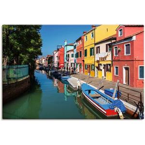 Artland Artprint Veelkleurig gebouw op eiland Burano Venetië als artprint van aluminium, artprint op linnen, muursticker of poster in verschillende maten