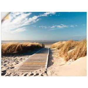 Artland Artprint Noordzeestrand op Langeoog - pier als artprint van aluminium, artprint op linnen, muursticker of poster in verschillende maten