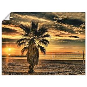 Artland Artprint Palm bij zonsondergang als artprint van aluminium, artprint op linnen, muursticker of poster in verschillende maten