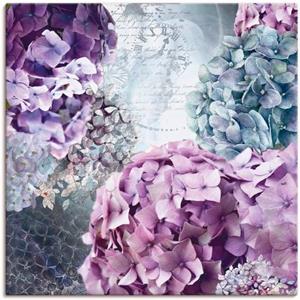 Artland Artprint Blauw en grijs hortensia als artprint van aluminium, artprint op linnen, muursticker of poster in verschillende maten