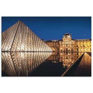 Artland Aluminium dibond print Glazen piramide Musée du Louvre, Parijs geschikt voor binnen en buiten, buitenafbeelding