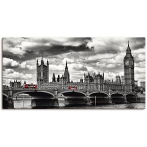 Artland Artprint Londen Westminster Bridge & Red Buses als artprint van aluminium, artprint op linnen, muursticker of poster in verschillende maten