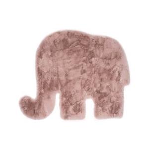Tapeso Kindervloerkleed Olifant - Fluffy roze - 80x100 cm - Roze