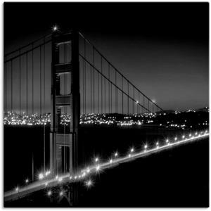 Artland Artprint Golden Gate Bridge ‘	s avonds als artprint van aluminium, artprint op linnen, muursticker of poster in verschillende maten