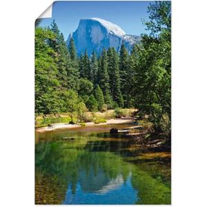 Artland Artprint Yosemite Valley Half Dome River of Mercy als artprint van aluminium, artprint op linnen, muursticker of poster in verschillende maten