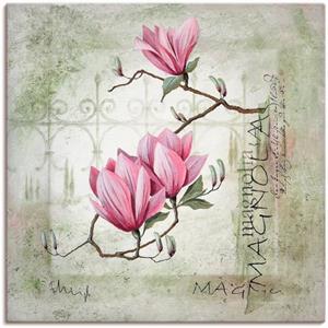 Artland Artprint Pinkkleurige magnolia als artprint op linnen, muursticker of poster in verschillende maten