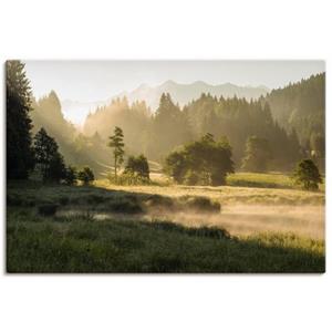 Artland Artprint Zomermorgen in de Alpen als artprint van aluminium, artprint op linnen, muursticker of poster in verschillende maten