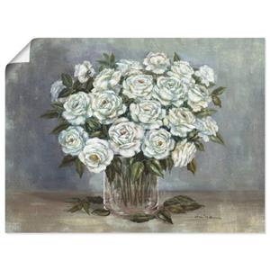Artland Wandbild "Weiße Rosen", Blumen, (1 St.), als Leinwandbild, Poster in verschied. Größen