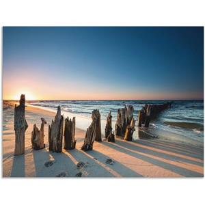 Artland Wandbild "Sonnenuntergang Strand Wellenbrecher", Meer Bilder, (1 St.)