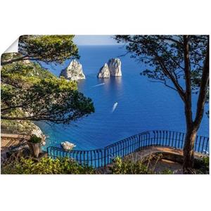 Artland Artprint Faraglione-rots op capri, Italië als artprint van aluminium, artprint op linnen, muursticker of poster in verschillende maten