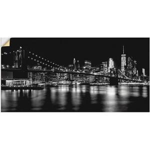 Artland Artprint Manhattan skyline & Brooklyn Bridge als artprint van aluminium, artprint op linnen, muursticker of poster in verschillende maten