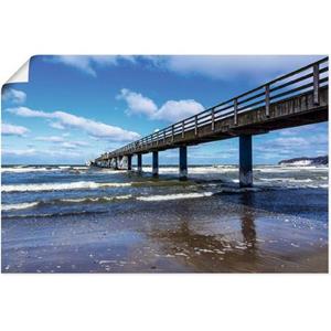 Artland Artprint De pier in Zingst in de winter als artprint van aluminium, artprint op linnen, muursticker of poster in verschillende maten