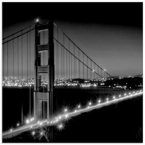 Artland Print op glas Golden Gate Bridge ‘	s avonds in verschillende maten