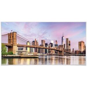 Wall-Art Poster "Manhattan Skyline Brooklyn Bridge", New York, (1 St.), Poster, Wandbild, Bild, Wandposter