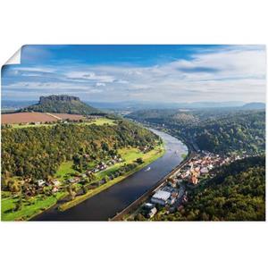 Artland Artprint Elbe en Saksisch Zwitserland als artprint van aluminium, artprint op linnen, muursticker of poster in verschillende maten