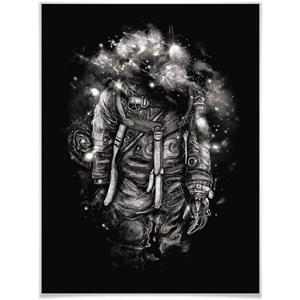 Wall-Art Poster Universum astronaut zwart sterrenstelsel Poster, artprint, wandposter (1 stuk)