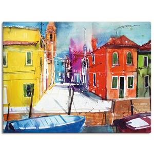 Artland Artprint Venetië, Burano, Fondamenta del Pizzo als artprint van aluminium, artprint op linnen, muursticker of poster in verschillende maten