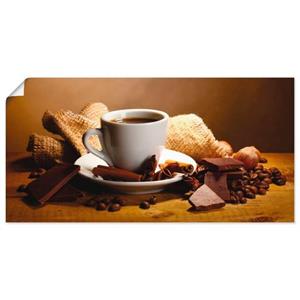 Artland Wandbild "Kaffeetasse Zimtstange Nüsse Schokolade", Getränke, (1 St.), als Leinwandbild, Poster, Wandaufkleber in verschied. Größen