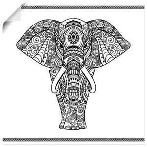 Artland Wandbild "Elefant in Mandala", Wildtiere, (1 St.), als Leinwandbild, Poster, Wandaufkleber in verschied. Größen