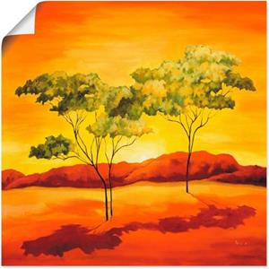 Artland Wandbild "Sonnenuntergang in der Steppe", Afrika, (1 St.), als Alubild, Leinwandbild, Wandaufkleber oder Poster in versch. Größen
