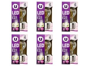 U E27 LED Lamp 7-60W Extra Warm Wit 6-Pack